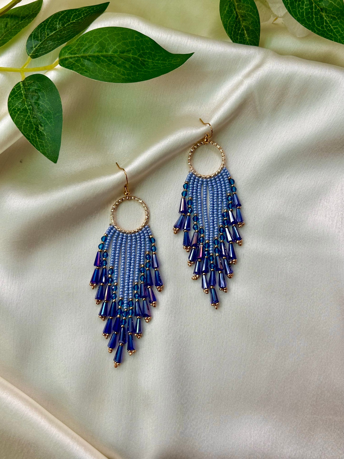 Midnight Blue Fringe Earrings
